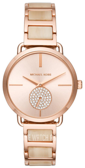 Michael Kors Portia Quartz Rose Gold Dial Rose Gold Steel Strap Watch For Women - MK3678 Authentic Buy Shop Now