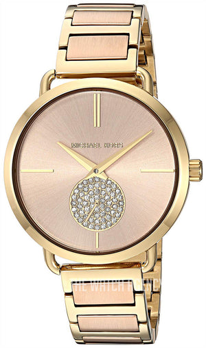 Michael Kors Portia Rose Gold Dial Two Tone Steel Strap Watch for Women - MK3706 Authentic Buy Shop Now