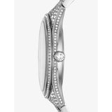 Michael Kors Lauryn Analog Crystals Silver Dial Silver Steel Strap Watch For Women - MK3717 Authentic Buy Shop Now