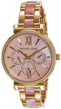 Michael Kors Sofie Crystals Mother of Pearl Pink Dial Two Tone Steel Strap Watch For Women - MK4344 Authentic Buy Shop Now