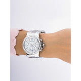 Michael Kors Dylan Glitz Chronograph White Dial Silver Steel Strap Watch For Women - MK5411 Authentic Buy Shop Now