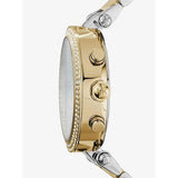Michael Kors Parker Chronograph Silver Dial Two Tone Steel Strap Watch For Women - MK5687 Authentic Buy Shop Now
