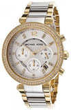 Michael Kors Parker Chronograph Silver Dial Two Tone Steel Strap Watch For Women - MK5687 Authentic Buy Shop Now
