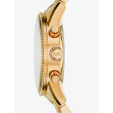 Michael Kors Runway Chronograph Gold Dial Gold Steel Strap Watch For Women - MK5698 Authentic Buy Shop Now
