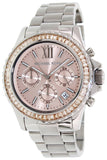 Michael Kors Everest Chronograph Gold Dial Silver Steel Strap Watch For Women - MK5870 Authentic Buy Shop Now
