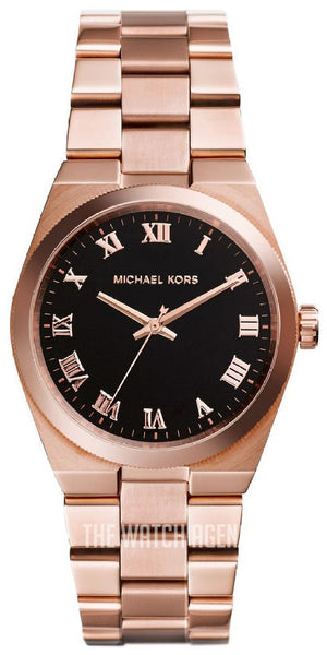 Michael Kors Channing Black Dial Rose Gold Steel Strap Watch For Women - MK5937 Authentic Buy Shop Now