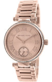 Michael Kors Skylar Quartz Rose Gold Dial Rose Gold Steel Strap Watch For Women - MK5971 Authentic Buy Shop Now