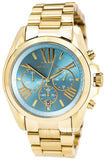 Michael Kors Bradshaw Chronograph Blue Dial Gold Steel Strap Watch For Women - MK5975 Authentic Buy Shop Now