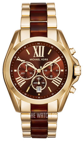 Michael Kors Bradshaw Chronograph Burgundy Dial Two Tone Steel Strap For Women - MK6269 Authentic Buy Shop Now