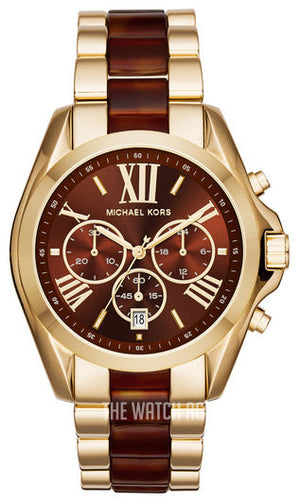 Michael Kors Bradshaw Chronograph Burgundy Dial Two Tone Steel Strap For Women - MK6269 Authentic Buy Shop Now