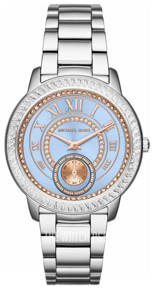 Michael Kors Madelyn Quartz Blue Dial Silver Steel Strap Watch For Women - MK6286 Authentic Buy Shop Now