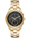 Michael Kors Blair Quartz Black Dial Gold Steel Strap Watch For Women - MK6497 Authentic Buy Shop Now