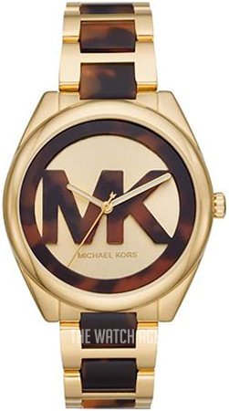 Michael Kors Janelle Three-Hand Gold Dial Two Tone Steel Strap Watch For Women - MK7136 Authentic Buy Shop Now