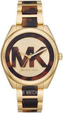 Michael Kors Janelle Three-Hand Gold Dial Two Tone Steel Strap Watch For Women - MK7136 Authentic Buy Shop Now