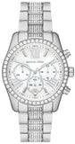 Michael Kors Lexington Chronograph White Dial Silver Steel Strap Watch For Women - MK7243 Authentic Buy Shop Now
