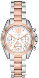 Michael Kors Bradshaw Chronograph White Dial Two Tone Steel Strap Watch For Women - MK7258 Authentic Buy Shop Now