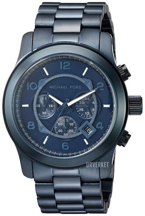 Michael Kors Runway Chronograph Blue Dial Blue Steel Strap Watch For Men - MK8538 Authentic Buy Shop Now