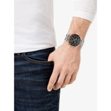 Michael Kors Bayville Chronograph Black Dial Silver Steel Strap Watch For Men - MK8725 Authentic Buy Shop Now