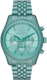 Michael Kors Lexington Chronograph Turquoise Dial Turquoise Steel Strap Watch For Men - MK8793 Authentic Buy Shop Now