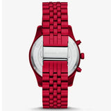 Michael Kors Lexington Chronograph Red Dial Red Steel Strap Watch For Men - MK8814 Authentic Buy Shop Now