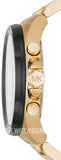 Michael Kors Brecken Chronograph Black Dial Gold Steel Strap Watch For Men - MK8848 Authentic Buy Shop Now