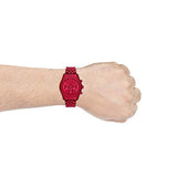 Michael Kors Lexington Chronograph Red Dial Red Steel Strap Watch For Men - MK8814 Authentic Buy Shop Now