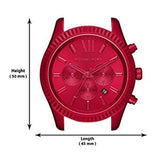 Michael Kors Lexington Chronograph Red Dial Red Steel Strap Watch For Men - MK8814 Authentic Buy Shop Now