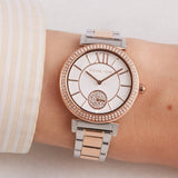 Michael Kors Abbey Three-Hand White Dial Two Tone Steel Strap Watch for Women - MK4616 Authentic Buy Shop Now