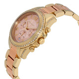 Michael Kors Ritz Chronograph Rose Dial Two Tone Steel Strap Watch for Women - MK6475 Authentic Buy Shop Now