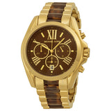 Michael Kors Bradshaw Chronograph Brown Dial Two Tone Steel Strap Watch For Women - MK5696 Authentic Buy Shop Now