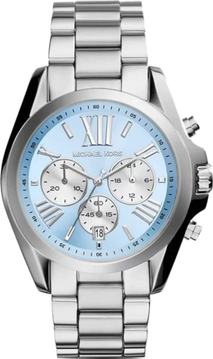 Michael Kors Bradshaw Chronograph Blue Dial Silver Steel Strap Watch For Women - MK6099 Authentic Buy Shop Now