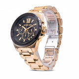 Michael Kors Brecken Chronograph Black Dial Gold Steel Strap Watch For Men - MK8848 Authentic Buy Shop Now
