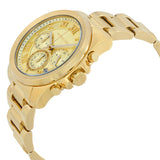 Michael Kors Brecken Chronograph Gold Dial Gold Steel Strap Watch For Women - MK6366 Authentic Buy Shop Now