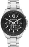 Michael Kors Brecken Chronograph Black Dial Silver Steel Strap Watch For Men - MK8847 Authentic Buy Shop Now