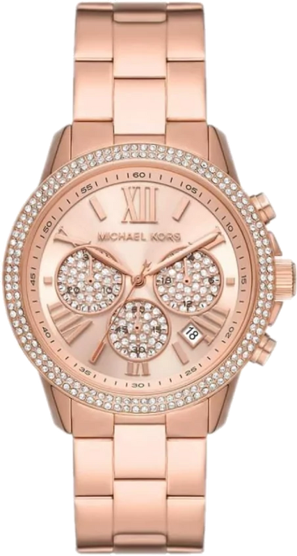 Michael Kors Bryn Chronograph Rose Gold Dial Rose Gold Steel Strap Watch For Women - MK7200 Authentic Buy Shop Now