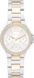 Michael Kors Camille Multifunction Silver Dial Two Tone Steel Strap Watch For Women - MK6982 Authentic Buy Shop Now