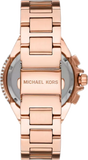 Michael Kors Camille Chronograph White Dial Rose Gold Steel Strap Watch For Women - MK6995 Authentic Buy Shop Now