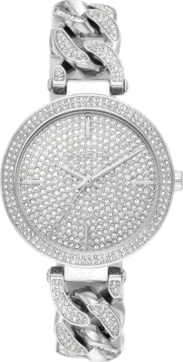 Michael Kors Catelyn Quartz Crystals Silver Dial Silver Steel Strap Watch For Women - MK4675 Authentic Buy Shop Now