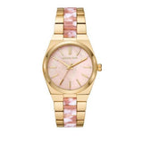 Michael Kors Channing Quartz Mother of Pearl Pink Dial Two Tone Steel Strap Watch For Women - MK6650 Authentic Buy Shop Now