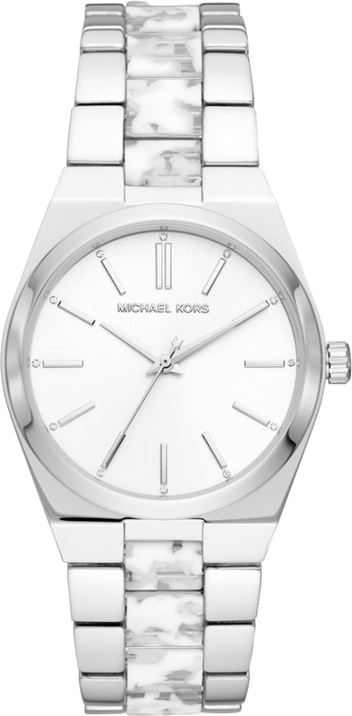 Michael Kors Channing Quartz White Dial Two Tone Steel Strap Watch For Women - MK6649 Authentic Buy Shop Now