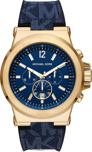 Michael Kors Dylan Chronograph Blue Dial Blue Rubber Strap Watch For Men - MK8936 Authentic Buy Shop Now