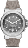 Michael Kors Dylan Chronograph Grey Dial Grey PVC Strap Watch For Men - MK8935 Authentic Buy Shop Now