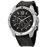 Michael Kors Brecken Chronograph Black Dial Black Leather Strap Watch For Men - MK8850 Authentic Buy Shop Now