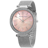 Michael Kors Darci Analog Pink Dial Silver Mesh Bracelet Watch For Women - MK4518 Authentic Buy Shop Now