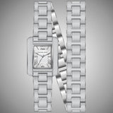 Michael Kors Emery Pave Double Wrap Crystals White Dial Silver Steel Strap Watch for Women - MK4836 Authentic Buy Shop Now