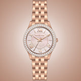 Michael Kors Harlowe Three-Hand Rose Gold Dial Rose Gold Steel Strap Watch for Women - MK4845 Authentic Buy Shop Now