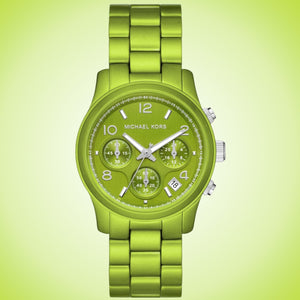 Michael Kors Runway Limited Edition Green Dial Green Steel Strap Watch for Women - MK7480LE