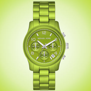 Michael Kors Runway Limited Edition Green Dial Green Steel Strap Watch for Women - MK7480LE Authentic Buy Shop Now