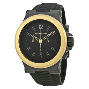 Michael Kors Dylan Chronograph Quartz Black Dial Black Rubber Strap Watch For Men - MK8383 Authentic Buy Shop Now