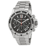Michael Kors Everest Chronograph Black Dial Silver Steel Strap Watch For Women - MK5753 Authentic Buy Shop Now